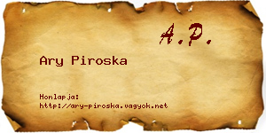 Ary Piroska névjegykártya