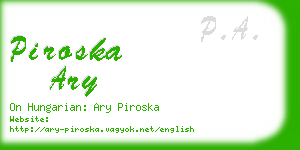 piroska ary business card
